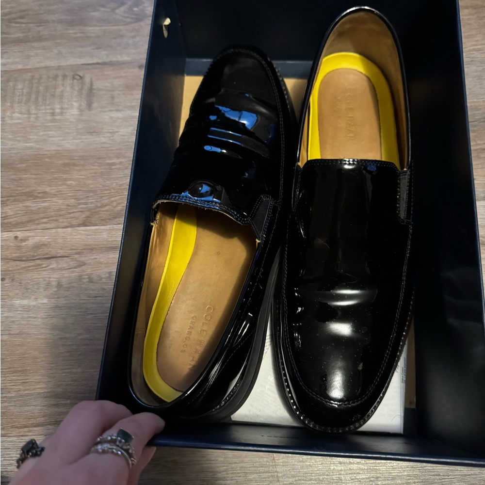 Cole Haan Black Patent Leather Men's Slip-Ons